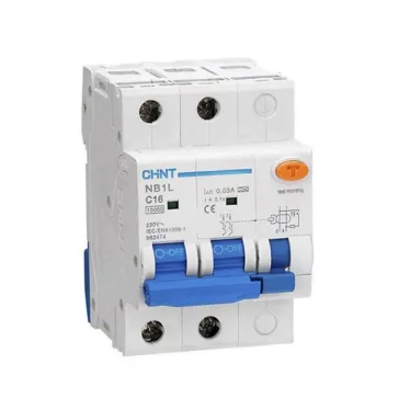 Выключатель автоматический дифференциального тока NB1L 2P B20 30mA тип AC 10kA (54mm) (R) | 205084 | CHINT