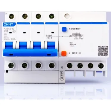 Выключатель автоматический дифференциального тока NXBLE-63 4P D25 300mA тип AC 6kA (R) | 982753 | CHINT