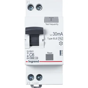 АВДТ RX3 6000 - 6 кА - тип характеристики С - 1П+Н - 230 В~ - 6 А - тип AС - 30 мА - 2 модуля