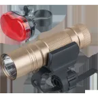                 Фонарь светодиодный NPT-B04-5AAA 1LED 1Вт+4LED 0.3Вт велосипедный набор металл+пластик
               