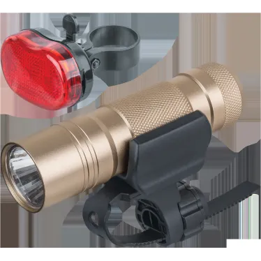 Фонарь светодиодный NPT-B04-5AAA 1LED 1Вт+4LED 0.3Вт велосипедный набор металл+пластик