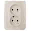 Розетка 2X2P, 16A-250В, винт, Эра12, слоновая кость, 12-2117-02