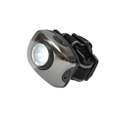 S-HL011-C Gun Metal Фонарь серии Стандарт «Bright eyes — comfort» (налобный фонарь), алюминиевый корпус, 1 LED, упаковка — кламшелл, 3хААА н/к