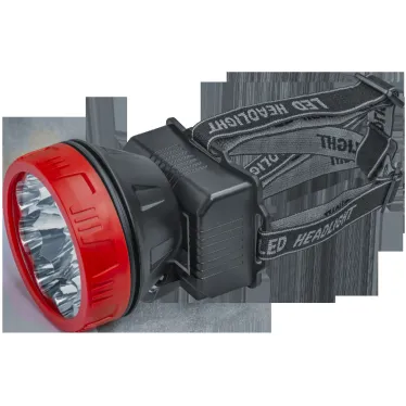 Фонарь светодиодный NPT-H21-ACCU налобный 9LED 1Вт 2 режима Li-ion 0,9Ач