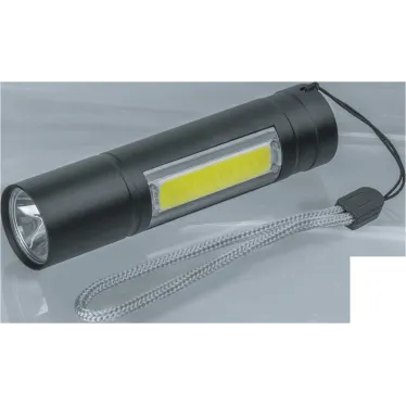 Фонарь светодиодный NPT-KC06-ACCU брелок алюминиевый 1LED(1Вт)+1СOB LED(3Вт) 3 режима