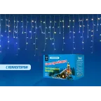                  Бахрома светодиодная с эффектом мерцания 3м Соединяемая 200 светодиодов Теплый белый и Провод прозрачный
               