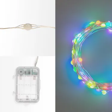 Гирлянда Роса 10м 100LED RGB IP44 на батарейках 3хАА с пультом