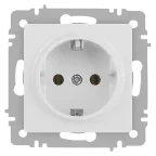 Розетка Intro Accent 6-202-01М 2P+E Schuko, 16А-250В, IP20, СУ, белый матовый