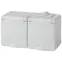 Розетка 2х2P+E гориз. IP65, 16A-250В, ОУ, Эра Эксперт, серый, 11-2603-03