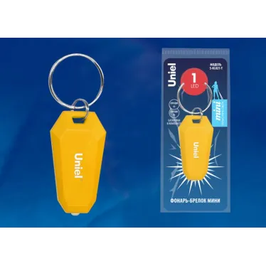 Фонарь-брелок Стандарт S-KL021-T YELLOW   1LED. 2*CR1220 н/к. Пластик. Желтый | UL-00004096 | Uniel