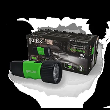 Фонарь ручной GFL103 1W 40lm NI-MH 250mAh LED 1/12/72 | GF103 | Gauss