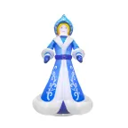 Фигура 3D Снегурочка надувная, размер 300см, вну ренняя подсветка 9LED, компрессор с адаптером 12в, IP44