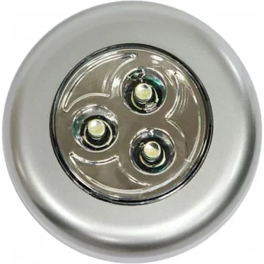 Светильник светодиодный-ночник FN1203 3LED 0.18W IP40, 70?70?25мм, серебряный | 23294 | FERON