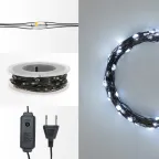 Гирлянда светодиодная Роса с контроллером 30м 300LED белый IP20 230В зеленый провод