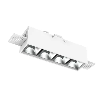 Светильник светодиодный DL-Box Reflect Multi 1x4 trimless встраиваемый 150х43х63 мм 14 Вт 3000 К 24град DALI RAL9003 белый