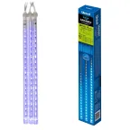 Занавес светодиодный «Падающие звезды» ULD-E2405-240/DTK BLUE IP44 METEOR соед. 2х0,5м 8 нитей синий свет, шнур прозр. | 11123 | Uniel