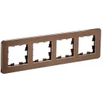                  BRITE Рамка 4 поста РУ-4-1-Бр металл коричневый RE AL IEK
               