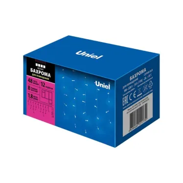 Бахрома без коннекторов светодиодная  с контроллером ULD-B1805-048/DTA WHITE IP20  1,8 м. 48 диодов, шнур прозр. | UL-00005275 | Uniel