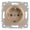 Розетка Intro Accent 6-202-04 2P+E Schuko, 16А-250В, IP20, СУ, шампань