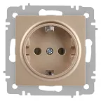 Розетка Intro Accent 6-202-04 2P+E Schuko, 16А-250В, IP20, СУ, шампань