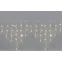 Гирлянда светодиодная Бахрома (Айсикл), 2,4х0,6м, 88 LED ТЕПЛЫЙ белый, белый ПВХ, IP65, эффект мерцания, 230В
