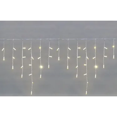 Гирлянда светодиодная Бахрома (Айсикл), 2,4х0,6м, 88 LED ТЕПЛЫЙ белый, белый ПВХ, IP65, эффект мерцания, 230В