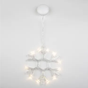 Фигура светодиодная «Снежинка» на батарейках 3AAA (не в/к) ULD-H1819-012/STA/3AAA WARM WHITE IP20 SNOWFLAKE 18х19см Подвесная 12 светодиодов Теплый белый свет Провод прозрачный