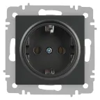 Розетка Intro Accent 6-202-07 2P+E Schuko, 16А-250В, IP20, СУ, графит