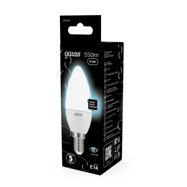 Лампа светодиодная LED 6.5 Вт 550 лм 4100К свеча нейтральный E14 AC 220В Black Gauss