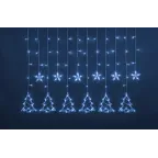 Гирлянда новогодняя светодиодная NGF-D033-03 бахрома звезды и елочки Blue 2.5*1м IP20