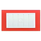                  Рамка с суппортом на 5 узких модулей, S82C, оранжевый - белый (стекло)
               