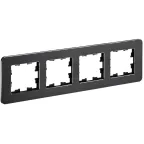                  BRITE Рамка 4 поста РУ-4-1-Бр металл черный RE IEK
               