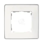                  Рамка 1 пост белый основание алюминий
               