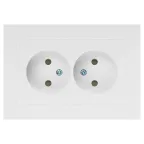 Розетка Intro Accent 6-204-01 2х2P, 16А-250В, IP20, СУ, AL/CU, белый