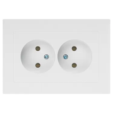Розетка Intro Accent 6-204-01 2х2P, 16А-250В, IP20, СУ, AL/CU, белый