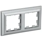                  BRITE Рамка 2 поста РУ-2-Бр алюминий/алюминий IEK
               