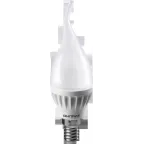 Лампа светодиодная LED 6вт E14 белый матовая свеча на ветру