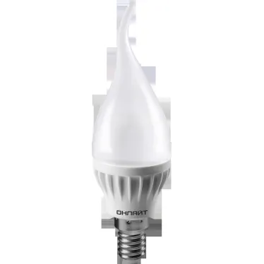 Лампа светодиодная LED 6вт E14 белый матовая свеча на ветру