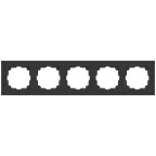                  Рамка для розеток и выключателей Intro Accent 6-505-07 на 5 постов, СУ, графит
               