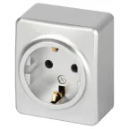 Розетка Эксперт 11-2203-03 2P+E Schuko IP20 16A-250В ОУ алюминий