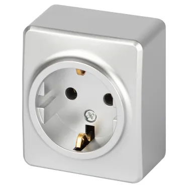 Розетка Эксперт 11-2203-03 2P+E Schuko IP20 16A-250В ОУ алюминий