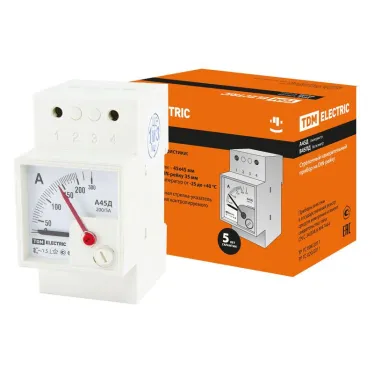 Амперметр А45Д  200/5А-1,5 (din-рейка)  | SQ1102-0302 | TDM