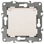 Розетка 2P+E Schuko со шторками с крышкой, 16A-250В, Эра12, слоновая кость, 12-2103-02