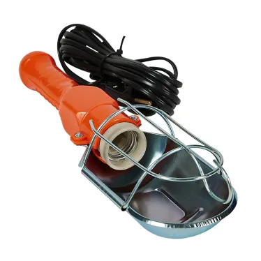 Светильник переносной под лампу Е27 UOL-C25C 60W-E27-15M IP20 ORANGE шнур 15м. выкл. на корпусе. 220В. ТМ Uniel