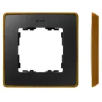                  Рамка на 1 пост цвета графит с металлическим основанием цвета латунь S82 Detail
               