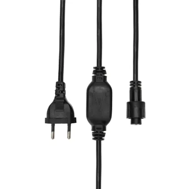 Комплект подключения уличных для гирлянд 230В / 4А, провод черный, IP65