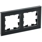                  BRITE Рамка 2 поста РУ-2-1-БрЧ металл черный
               