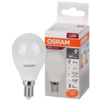                  Лампа светодиодная LED 7 Вт E14 3000К 560Лм шарик 220 В (замена 60Вт) OSRAM
               