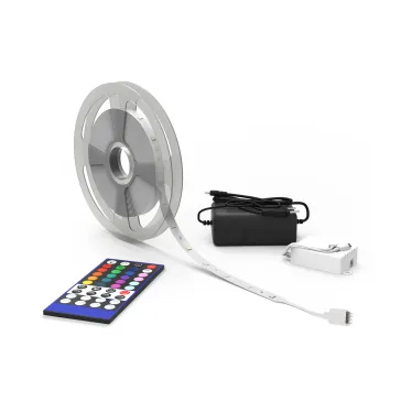 Лента светодиодная LED 5050/30RGB+30W-SMD 6 Вт/м 390 лм/м RGBW DC 12В IP20 10мм комплект лента и драйвер (блистер 5м) Basic Gauss