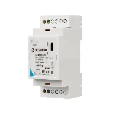Контроллер INTELLIGENT ARLIGHT DALI-LOGIC-USB-PS-x1 (BUS/230V, BLE) (IARL, IP20 пластик, 2 года)